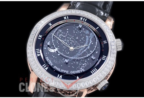 0 PPSM00056D 5102 Sky Moon Celestial Automatic SS/RG/LE Black Asian Custoomized