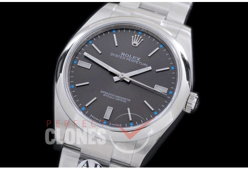 RLOY00101S JF/ARF 904L Steel Osyter Perpetual 114300 SS/SS Dark Rhodium SH 3132