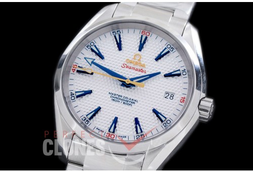 OMAT41-010S XF/VSF Aqua Terra Date Ryder Cup Limited Ed Automtaic SS/SS Blue VS Cal 8500 Superclone 