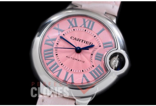 0 0 CARBA-33-202L V6F Ballon de Cartier Midsize 33 SS/LE Pink Miyota NL05 Mod to Cali 076