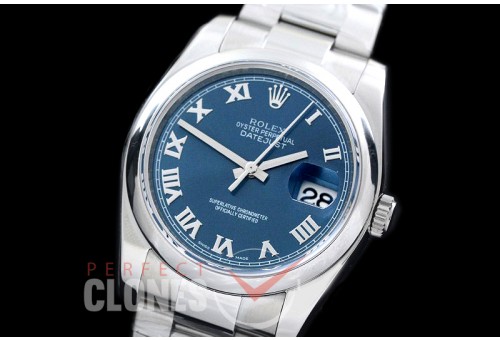 R36DJS-815 ARF/JF 116200 SS/SS Smooth/Oyster Blue Roman SH 3135 904L Steel 