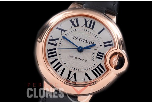 0 0 CARBA-33-231L V6F Ballon de Cartier Midsize 33 RG/LE White Miyota NL05 Mod to Cali 076