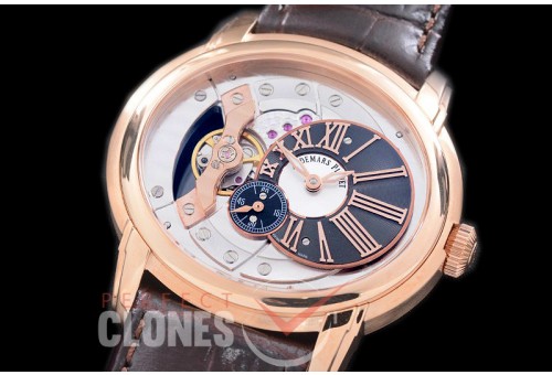 AP15350-119 Millinery 4101 RG/LE Opal Black-White/Rose Gold Roman Asian Customized 4101 Movt 
