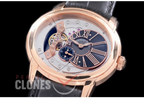 AP15350-118 Millinery 4101 RG/LE Opal Black/Rose Gold Roman Asian Customized 4101 Movt 