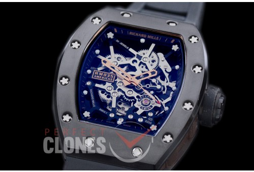RM035-02-038 Rafal Nadal America Tourbilon Black DLC/RG/RU Skeleton Customized Movt