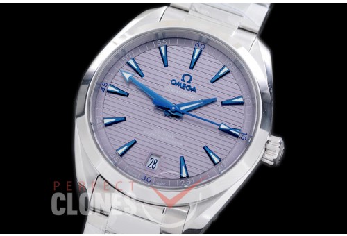 OMAT41-026S XF/VSF Aqua Terra Date Automtaic SS/SS Grey-Blue VS Cal 8900 Superclone 