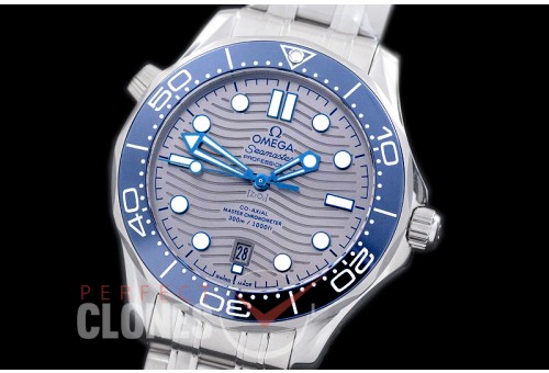0 OM300M-005S 2018 Basel Seamaster Diver 300M SS/SS Grey Asian Clone 8800 Free Nato Strap