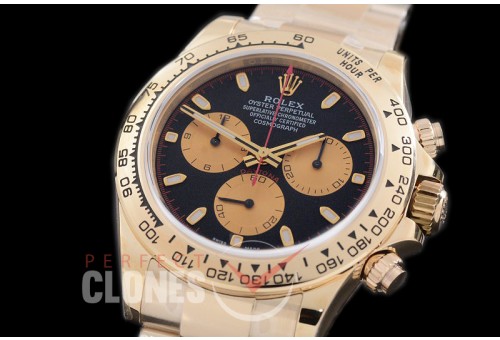 0 0 RLDF00906 ARF/JF Daytona 116508 YG/YG Black SH-4130 / 904L Steel 