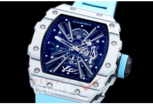 RM012-01-123 RM012 Tourbillon White/Blue NTPT/RU Black Skeleton Customized Movt