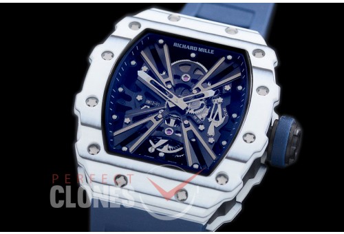 RM012-01-125 RM012 Tourbillon White/Dark Blue NTPT/RU Black Skeleton Customized Movt