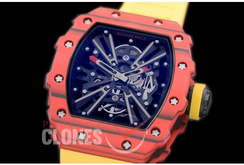 RM012-01-116 RM012 Tourbillon Red/Yellow NTPT/RU Black Skeleton Customized Movt