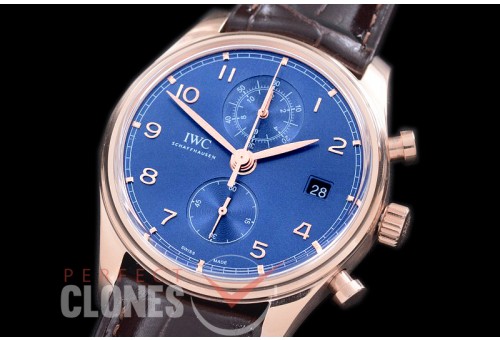 IWPGC10013 IW390301 Portugieser Chromo Classic RG/LE Blue A-7750 Modified 