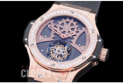 HBT01021D Big Bang Tourbillon RG/Diam/RU Black Flying Tourbillon 