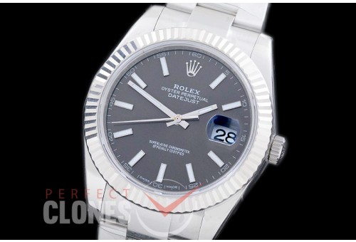 0 0 R41DJS-904 JF/ARF 904L Steel 126334 Oyster SS/SS Dark Rhodium Sticks Asian 2824/3235 Mod