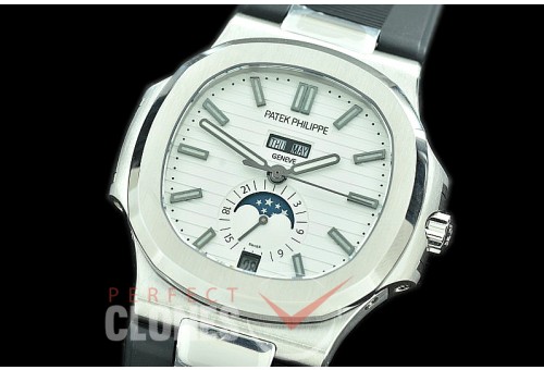 PP-5726-101R GRF V3 Nautilus 5726 Annual Calender SS/RU White Miyota 9100 Mod to Calibre 324