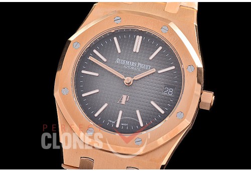 AP16202-112 ZF Royal Oak Jumbo Extra Thin Automatic 16202BA RG/RG Smoked Grey Asian Clone Calibre 7121 