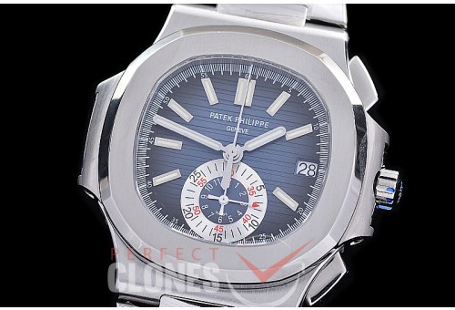 PP-5980-103S PPF Nautilus 5980 Chronograph SS/SS Blue Sticks Asian Clone Calibre CH28-520 C