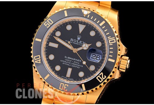 RLSF00601W KF 904L Steel/18K Thick Wrapped Gold Submariner 116618LN YG/YG Black SH 3135