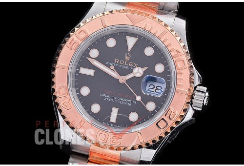 RYMENTR00602W KF 904L Steel/18K Wrapped Gold Yachtmaster 126621 SS/RG Dark Rhodium Grey SH 3135