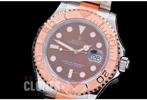 RYMENTR00603W KF 904L Steel/18K Wrapped Gold Yachtmaster 126621 SS/RG Brown SH 3135