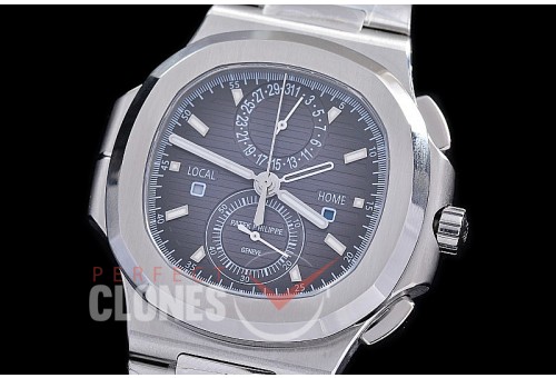 PP-5990-102S PPF Nautilus 5990 Travel Time Chronograph SS/SS Grey Asian Clone Calibre CH28-520 C