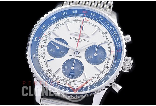 BLNV-B01-43-102 ANF/OXF Navitimer B01 Chronograph 43mm SS/ME Silver Sticks A-7750 