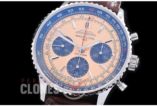 BLNV-B01-43-106L ANF/OXF Navitimer B01 Chronograph 43mm SS/LE Rose Salmon Sticks A-7750 
