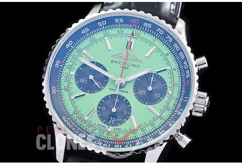 BLNV-B01-43-105L ANF/OXF Navitimer B01 Chronograph 43mm SS/LE Lime Green Sticks A-7750 