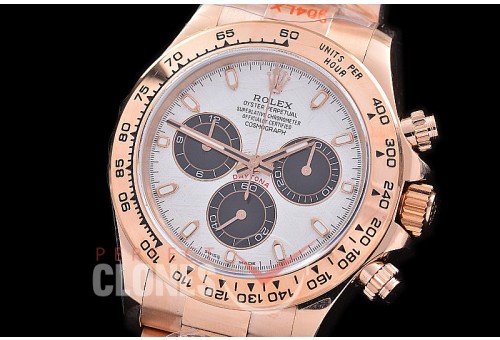 0 0 0 RLDFR-4130-849W QF V3 904L Steel Daytona 116505 RG/RG Meteorite Sticks 4130 Superclone - 72 Hours Power Reserve Movement / Extra Weighted 