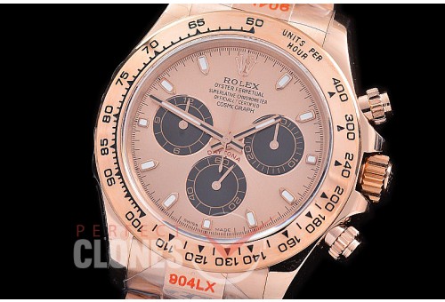 0 0 0 RLDFR-4130-845W QF V3 904L Steel Daytona 116505 RG/RG Rose Gold Sticks 4130 Superclone - 72 Hours Power Reserve Movement / Extra Weighted 
