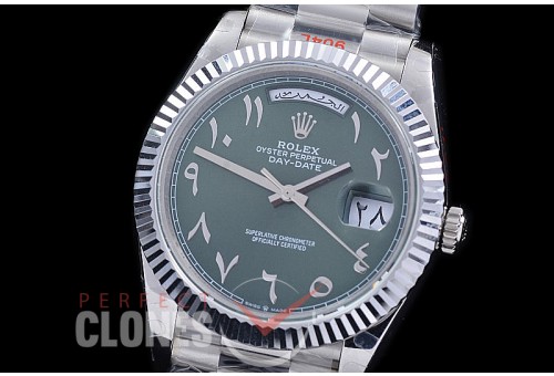 R40DDS00247R GMF Daydate 40mm 228239 904 Steel SS/SS Fluted Mint Green Arabic Special Edition A-2836