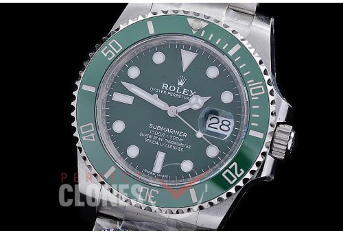 0 0 0 0 0 0 RLSS00252 Clean-F 904L Steel Submariner 116610LV SS/SS Green VR 3135