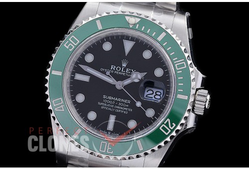 0 0 0 0 0 RLS-41-0022 Clean-F 904L Steel 2020 41mm Submariner 126610LV SS/SS Black VR 3235 