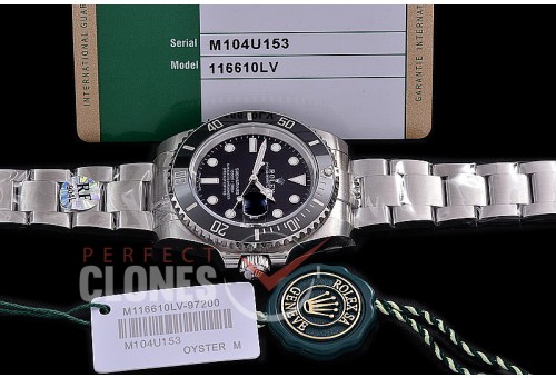 RLSS00601 RF 904L Steel 40mm Submariner 116610LN SS/SS Black SA 3135