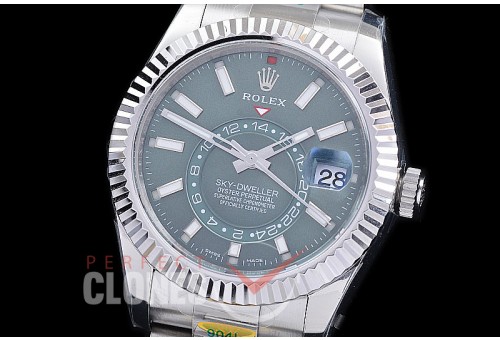 0 0 0 0 RSKDS00014 ZF 904L Steel 326934 SkyDweller SS/SS Mint Green Sticks ZF 9002 - 72 Hours Reserve Movement