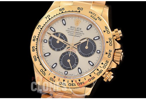 0 0 0 RLDF-4130-845W QF V3 904L Steel Daytona 116508 YG/YG Gold Sticks 4130 Superclone - 72 Hours Power Reserve Movement / Extra Weighted 