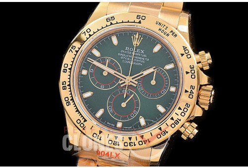 0 0 0 RLDF-4130-846W QF V3 904L Steel Daytona 116508 YG/YG 50th Anniversary Green Sticks 4130 Superclone - 72 Hours Power Reserve Movement / Extra Weighted 