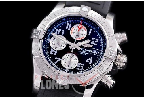 BLSA-43-111R ANF/OXF Avenger Chronograph 43 SS/RU Black Sticks A-7750