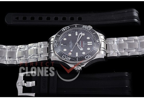 0 0 0 0 0 OM300M-071S ANF/OXF Seamaster Diver 300M SS/SS Black Asian 2824 Mod 8800 Free Rubber Strap 