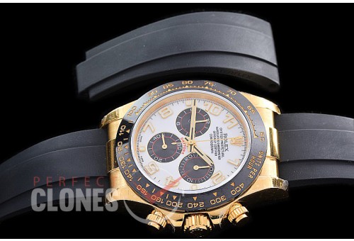 0 0 0 RLDF-4130-876R QF 904L Steel Daytona 116518LN YG/CER/RU White Numeral 4130 Superclone - 72 Hours Power Reserve 