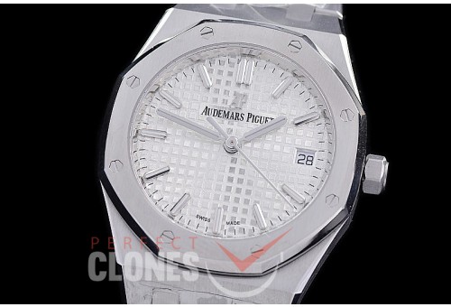 0 0 0 AP77350-051 ZF AP 77350ST Royal Oak 34mm Ladies Automatic SS/SS White Asian Clone Calibre 5800 28800bph