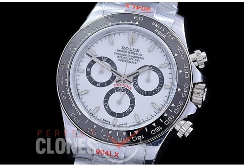 0 0 0 RLDS-126500-806W NNF 904L Steel Daytona 126500LN SS/SS White Sticks 4130 Superclone - 72 Hours Power Reserve Movement / Extra Weighted