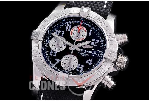 BLSA-43-111 ANF/OXF Avenger Chronograph 43 SS/LE Black Num A-7750