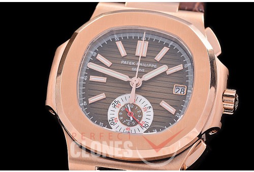 PP-5980-123L PPF Nautilus 5980 Chronograph RG/LE Brown Asian Clone Calibre CH28-520 C 