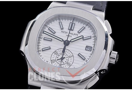 PP-5980-101L PPF Nautilus 5980 Chronograph SS/LE White Asian Clone Calibre CH28-520 C