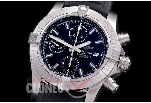 BLSA-43-101R ANF/OXF Avenger Chronograph 43 SS/RU Black Sticks A-7750