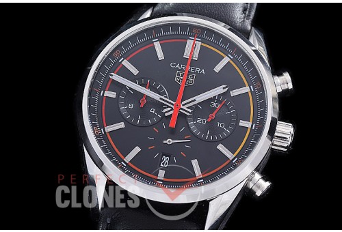 TGCC-42-112L Carrera Classic Chronograph SS/LE Black OS 20 Qtz 