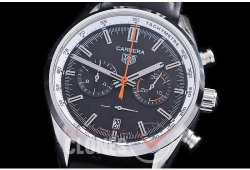 TGCC-42-106L Carrera Classic Chronograph SS/LE Black OS 20 Qtz 