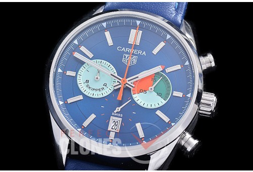 TGCC-42-118L Carrera Classic Chronograph SS/LE Blue OS 20 Qtz 