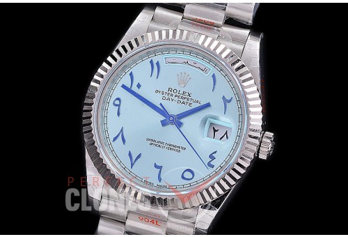 R40DDS00248R GMF Daydate 40mm 228239 904 Steel SS/SS Fluted Bez Ice Blue Arabic Special Edition A-2836